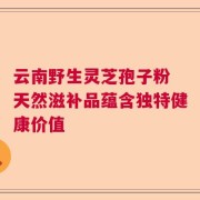 云南野生灵芝孢子粉 天然滋补品蕴含独特健康价值