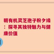 朝有机灵芝孢子粉夕缘：探寻其独特魅力与健康价值