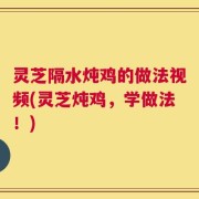 灵芝隔水炖鸡的做法视频(灵芝炖鸡，学做法！)