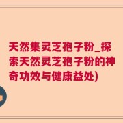 天然集灵芝孢子粉_探索天然灵芝孢子粉的神奇功效与健康益处)