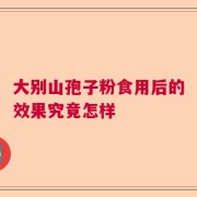 大别山孢子粉食用后的效果究竟怎样
