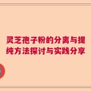 灵芝孢子粉的分离与提纯方法探讨与实践分享