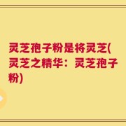 灵芝孢子粉是将灵芝(灵芝之精华：灵芝孢子粉)