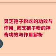 灵芝孢子粉吃的功效与作用_灵芝孢子粉的神奇功效与作用解析