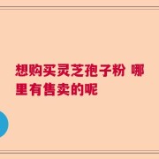 想购买灵芝孢子粉 哪里有售卖的呢