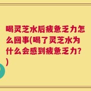 喝灵芝水后疲惫乏力怎么回事(喝了灵芝水为什么会感到疲惫乏力？)