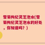 雪菊枸杞灵芝泡水(雪菊枸杞灵芝泡水的好处,你知道吗?)