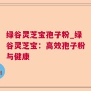 绿谷灵芝宝孢子粉_绿谷灵芝宝:高效孢子粉与健康