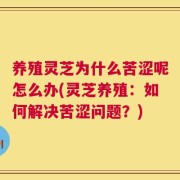 养殖灵芝为什么苦涩呢怎么办(灵芝养殖：如何解决苦涩问题？)