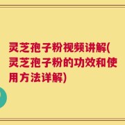 灵芝孢子粉视频讲解(灵芝孢子粉的功效和使用方法详解)