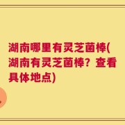 湖南哪里有灵芝菌棒(湖南有灵芝菌棒？查看具体地点)