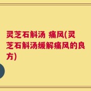 灵芝石斛汤 痛风(灵芝石斛汤缓解痛风的良方)