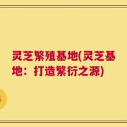 灵芝繁殖基地(灵芝基地：打造繁衍之源)