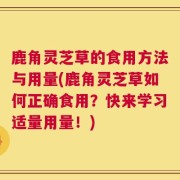 鹿角灵芝草的食用方法与用量(鹿角灵芝草如何正确食用？快来学习适量用量！)