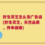 野生灵芝怎么发广告语(野生灵芝，天然品质，传承健康)