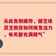 从此告别疲劳，健芝缘灵芝教你如何焕发活力，每天都充满朝气”