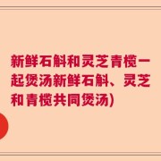 新鲜石斛和灵芝青榄一起煲汤新鲜石斛、灵芝和青榄共同煲汤)