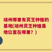 靖州哪里有灵芝种植的基地(靖州灵芝种植基地位置在哪里？)