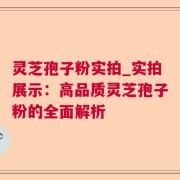 灵芝孢子粉实拍_实拍展示：高品质灵芝孢子粉的全面解析