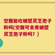 空腹能吃破壁灵芝孢子粉吗(空腹可食用破壁灵芝孢子粉吗？)