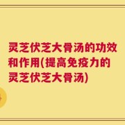 灵芝伏芝大骨汤的功效和作用(提高免疫力的灵芝伏芝大骨汤)