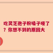 吃灵芝孢子粉嗓子哑了？你想不到的原因大