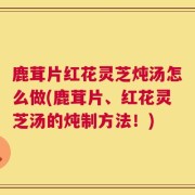 鹿茸片红花灵芝炖汤怎么做(鹿茸片、红花灵芝汤的炖制方法！)