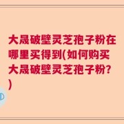 大晟破壁灵芝孢子粉在哪里买得到(如何购买大晟破壁灵芝孢子粉？)