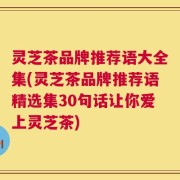 灵芝茶品牌推荐语大全集(灵芝茶品牌推荐语精选集30句话让你爱上灵芝茶)