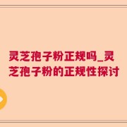 灵芝孢子粉正规吗_灵芝孢子粉的正规性探讨