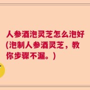 人参酒泡灵芝怎么泡好(泡制人参酒灵芝，教你步骤不漏。)