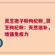 灵芝孢子粉枸杞粉_灵芝枸杞粉：天然滋补，增强免疫力