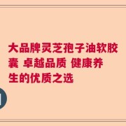 大品牌灵芝孢子油软胶囊 卓越品质 健康养生的优质之选