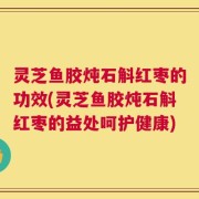 灵芝鱼胶炖石斛红枣的功效(灵芝鱼胶炖石斛红枣的益处呵护健康)