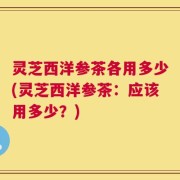 灵芝西洋参茶各用多少(灵芝西洋参茶：应该用多少？)