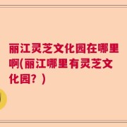 丽江灵芝文化园在哪里啊(丽江哪里有灵芝文化园？)