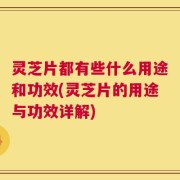 灵芝片都有些什么用途和功效(灵芝片的用途与功效详解)