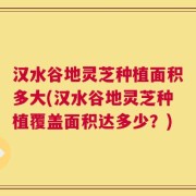 汉水谷地灵芝种植面积多大(汉水谷地灵芝种植覆盖面积达多少？)
