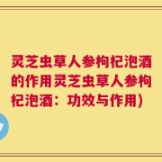 灵芝虫草人参枸杞泡酒的作用灵芝虫草人参枸杞泡酒：功效与作用)
