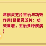 葛根灵芝片主治与功效作用(葛根灵芝片：功效显著，主治多种疾病)
