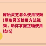 原始灵芝怎么使用视频(原始灵芝使用方法视频，助你掌握正确使用技巧)