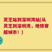 灵芝站到深圳湾站(从灵芝到深圳湾，地铁穿越城市！)
