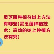 灵芝菌种植在树上方法有哪些(灵芝菌种植技术：高效的树上种植方法探究)