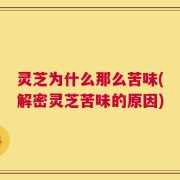 灵芝为什么那么苦味(解密灵芝苦味的原因)