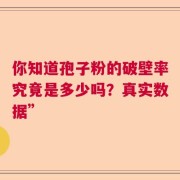 你知道孢子粉的破壁率究竟是多少吗？真实数据”