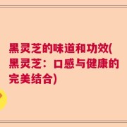 黑灵芝的味道和功效(黑灵芝：口感与健康的完美结合)