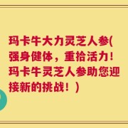 玛卡牛大力灵芝人参(强身健体，重拾活力！玛卡牛灵芝人参助您迎接新的挑战！)