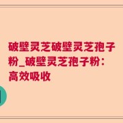 破壁灵芝破壁灵芝孢子粉_破壁灵芝孢子粉:高效吸收