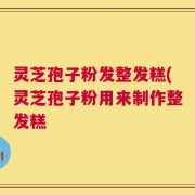 灵芝孢子粉发整发糕(灵芝孢子粉用来制作整发糕