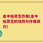 金中枯灵芝作用(金中枯灵芝的功效与作用简介)
